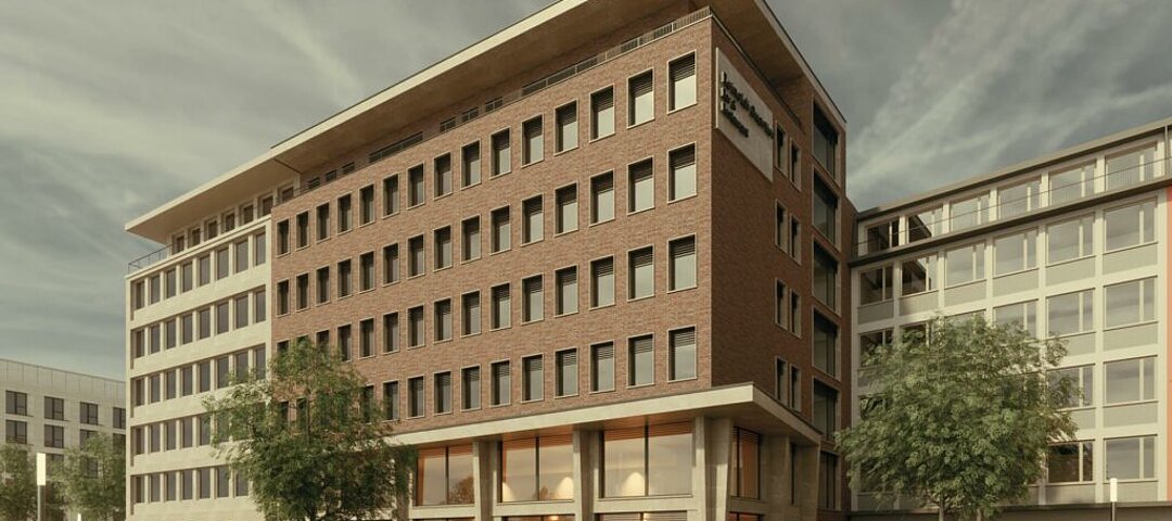 Nach dem Umbau wird das neue PM-AM Apartment-Objekt größer sein als das erste Haus. © Architekt Berghoff Dohmann Herlich