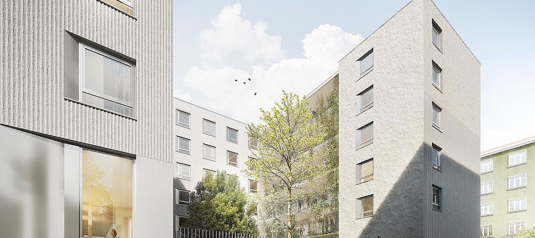 Visualsierung Erweiterung Wohnanlage Agnes-/Adelheidstraße München