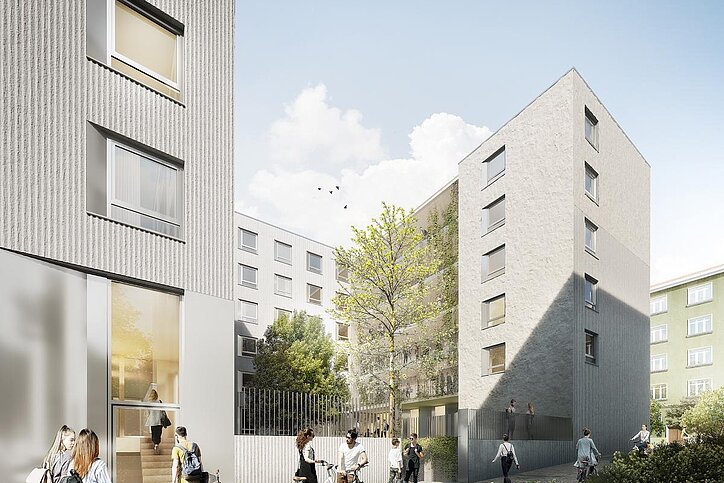 Visualsierung Erweiterung Wohnanlage Agnes-/Adelheidstraße München