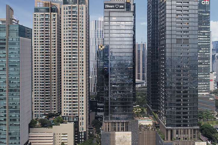 Asien-Debüt und Serviced-Apartment-Launch im Tower: Das 25hours Hotel The Oddbird in Jakarta wird noch in diesem Jahr eröffnet. © 25hours / Ennismore
