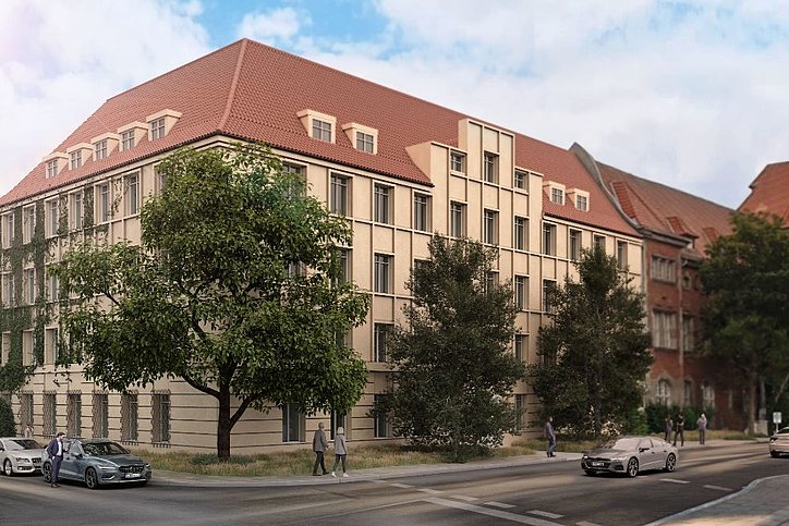 Früher Hallenser Reichsbahnamt, demnächst 53 Serviced Apartments – Limehome setzt weiter auf Konversionen als eine Wachstumssäule. © Toam Architecture
