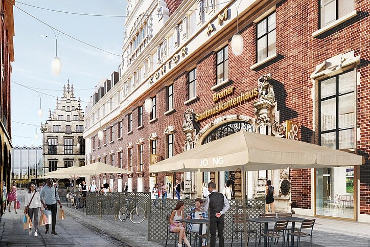 Außenansicht des Kontorhauses am Markt in Bremen