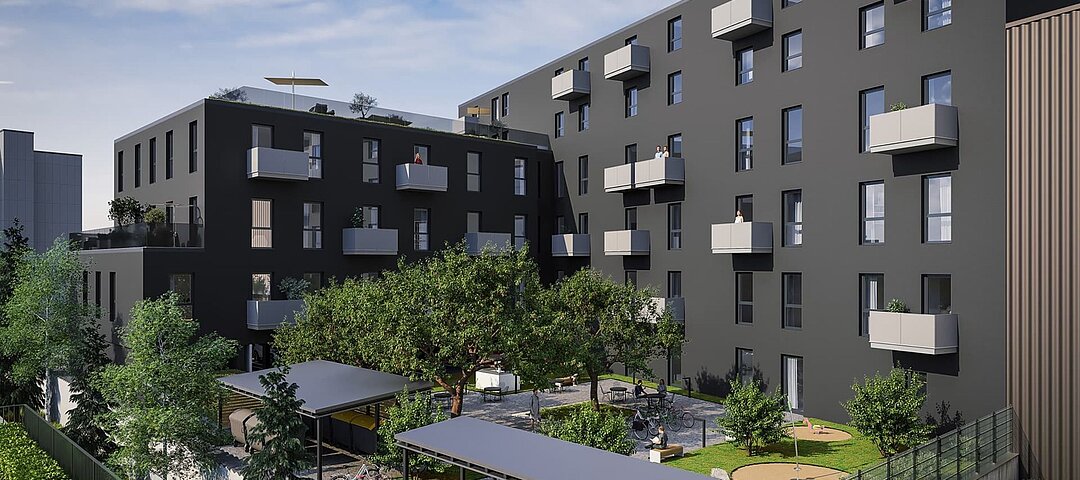 Alt- und Neubau für zwei Apartmentangebote: das neue Stayurban und Staytoo in Nürnberg. © Plan & Vision / Sonnenhaus GmbH