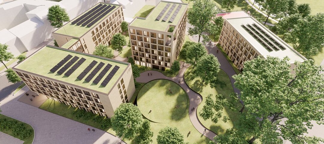 Visualisierung des geplanten FIN Wohncampus an der Ernst-Lehmann-Straße in Magdeburg © FIN Wohncampus / Visualisierung Visualisierung des geplanten FIN Wohncampus an der Ernst-Lehmann-Straße in Magdeburg © FIN Wohncampus / Visualisierung