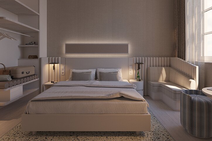 Im künftigen June SIX & Stay werden Hotel- und Extended-Stay-Angebote erstmals in dieser Größenordnung zu einem integrierten Konzept für urbane Reisende zusammengeführt. © Primestar Group