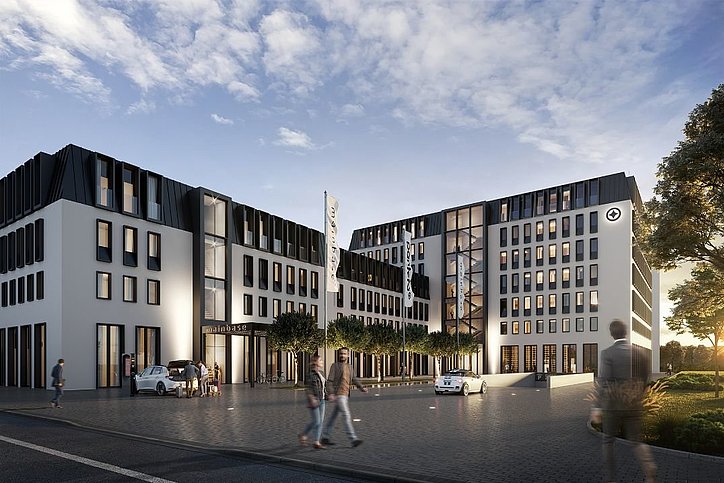 Bis 2024 realisiert die Pantera AG in Langen ein Hotel mit 280 Zimmern und 122 Serviced Apartments. © Pantera AG