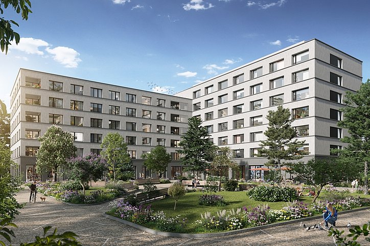Außenansicht des geplanten Residence Inn Genf © SV Hotel / Voximo - Les Hauts de Trembley - Genf