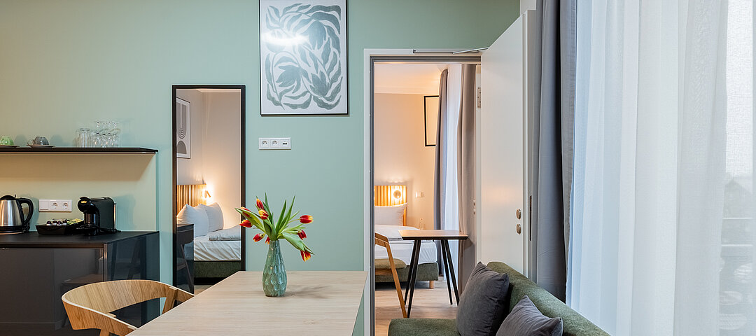 Nena in Berlin-Adlershof: Die Studios und Apartments werden für bis zu vier Personen angeboten. © Nena Hospitality