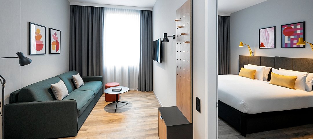 Blick in ein One-Bedroom-Apartment im neuen Staycity Frankfurt Airport © Staycity Group