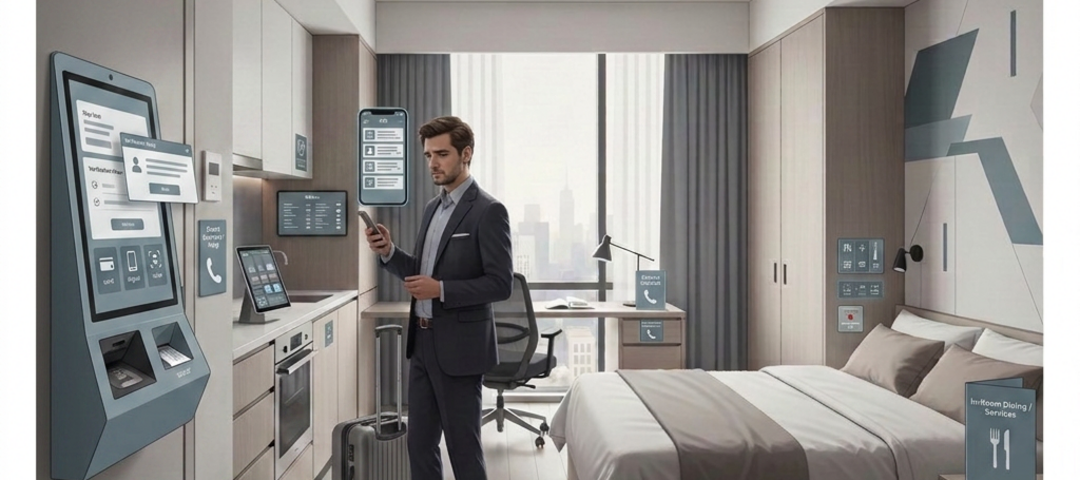 Illustration Hotelzimmer & Digitalisierung