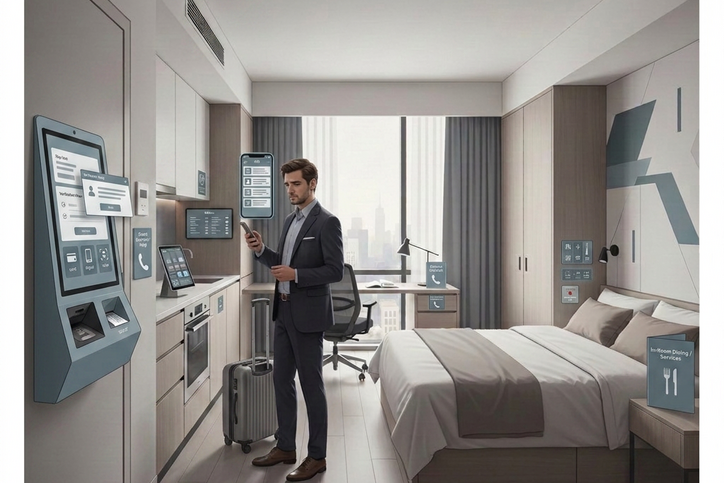 Illustration Hotelzimmer & Digitalisierung
