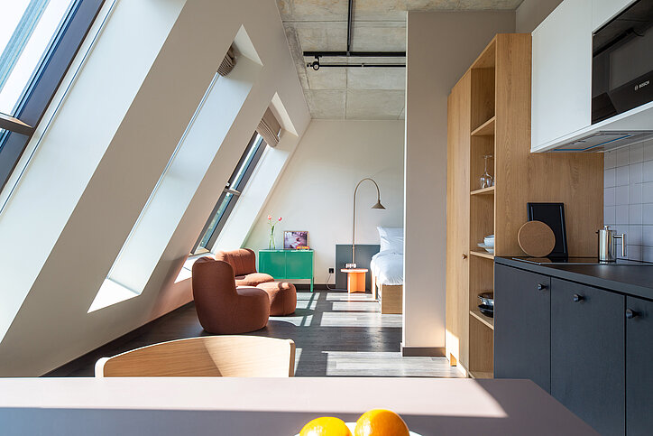 Blick in eines der Apartments des neuen STAYERY-Standorts © Stayery Fürth